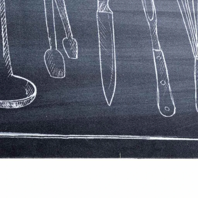 vidaXL Virtuves paklājs Melna 180 x 60 cm Samts