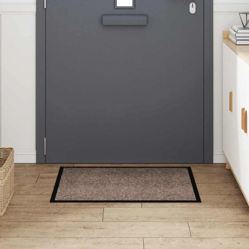 vidaXL Durvju paklājs Bēša 60 x 40 x 1.2 cm Teddy audums