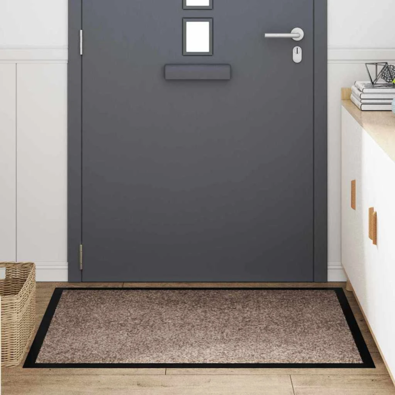 vidaXL Durvju paklājs Bēša 60 x 40 x 1.2 cm Teddy audums