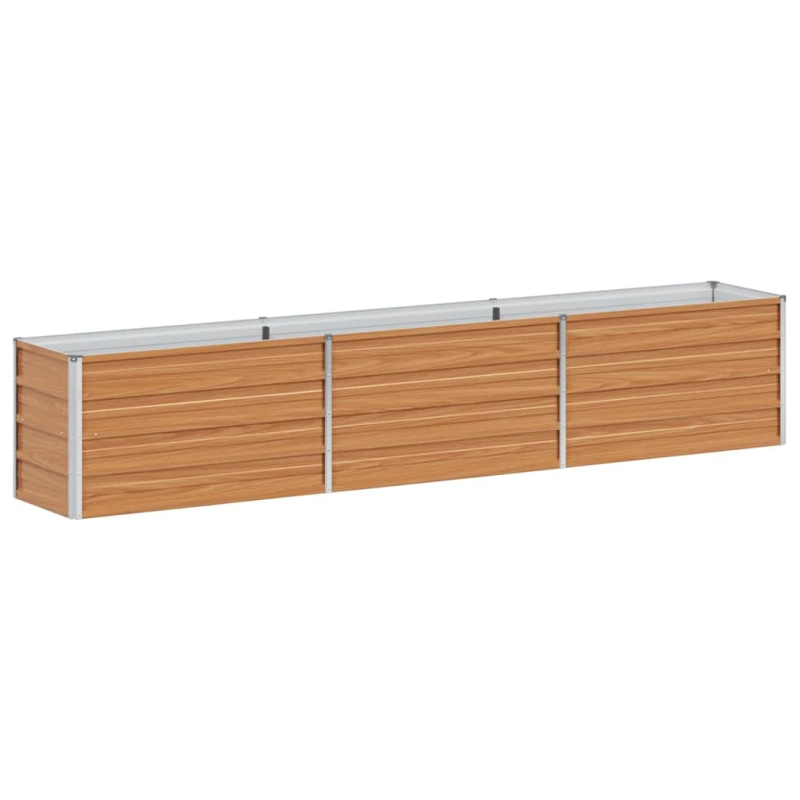 vidaXL Augstā puķu kaste Gaiši brūns 240 x 40 x 45 cm Cinkots tērauds