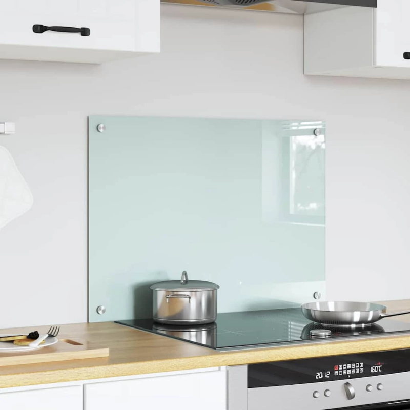 vidaXL Virtuves aizsargpanelis Balts 70 x 50 cm rūdīts stikls