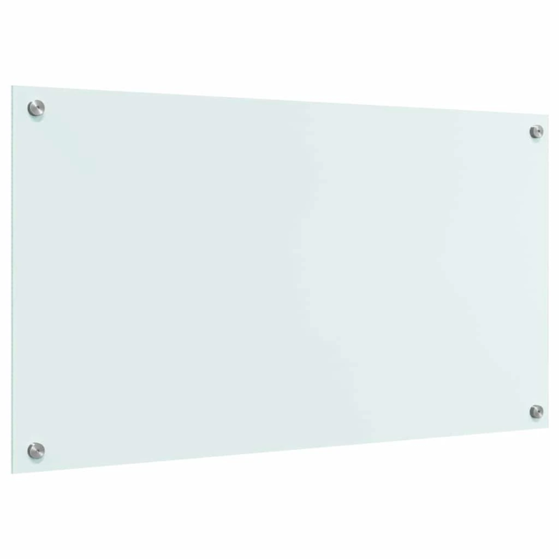 vidaXL Virtuves aizsargpanelis Balts 90 x 50 cm rūdīts stikls