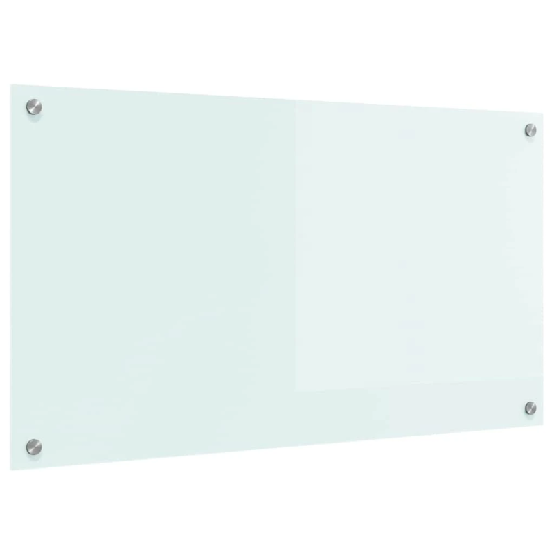 vidaXL Virtuves aizsargpanelis Balts 90 x 50 cm rūdīts stikls