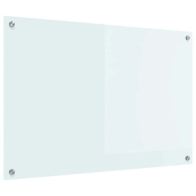 vidaXL Virtuves aizsargpanelis Balts 90 x 60 cm rūdīts stikls