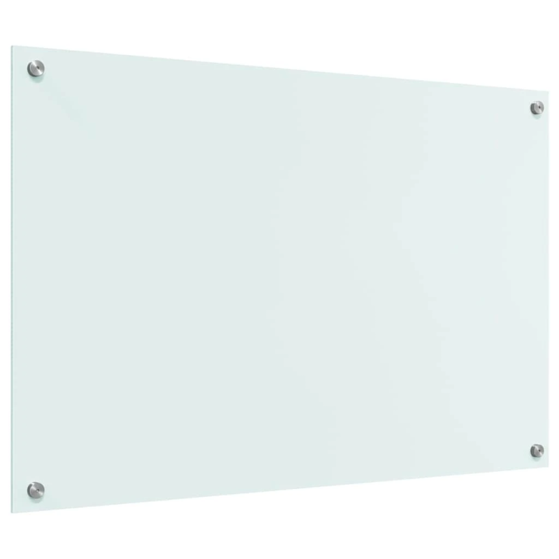 vidaXL Virtuves aizsargpanelis Balts 90 x 60 cm rūdīts stikls