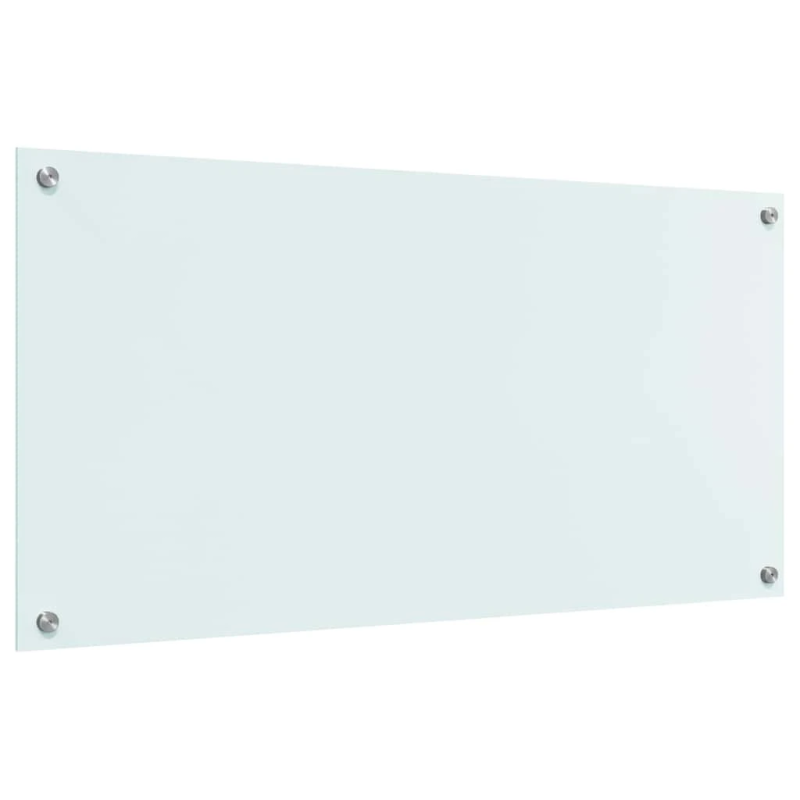 vidaXL Virtuves aizsargpanelis Balts 100 x 50 cm rūdīts stikls