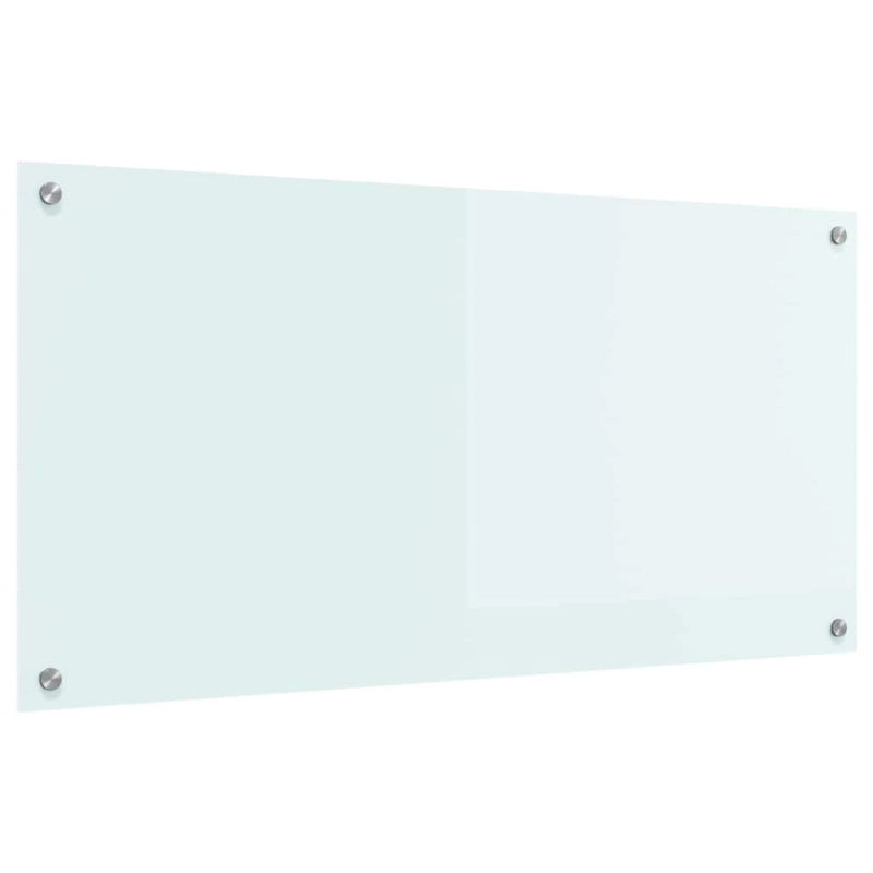 vidaXL Virtuves aizsargpanelis Balts 100 x 50 cm rūdīts stikls