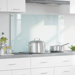 vidaXL Virtuves aizsargpanelis Balts 100 x 60 cm rūdīts stikls