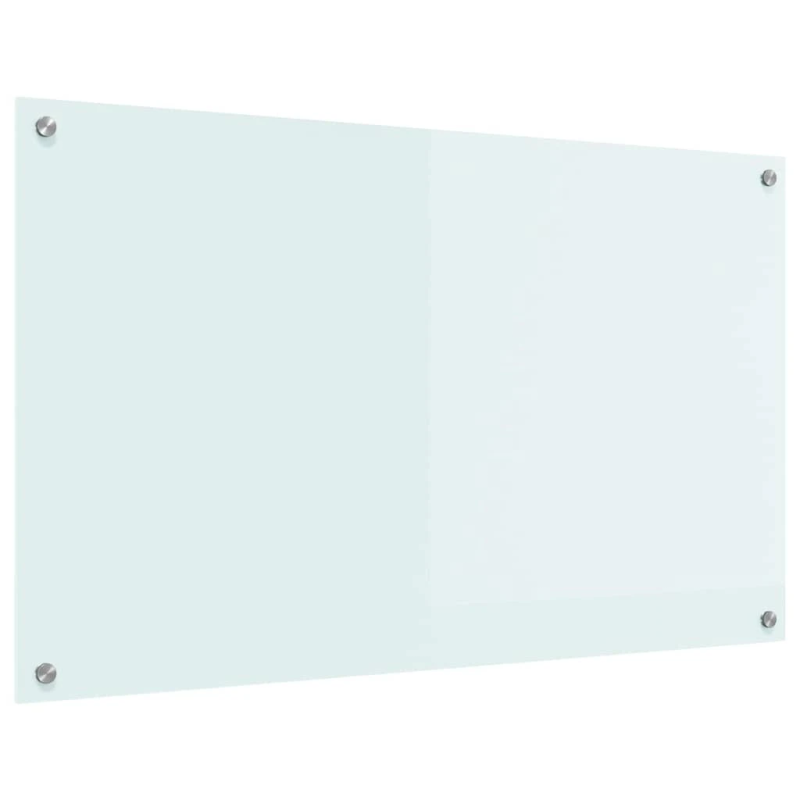 vidaXL Virtuves aizsargpanelis Balts 100 x 60 cm rūdīts stikls