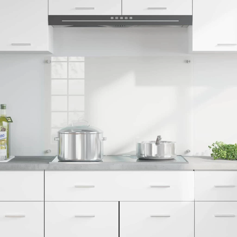 vidaXL Virtuves aizsargpanelis Caurspīdīgs 90 x 60 cm rūdīts stikls