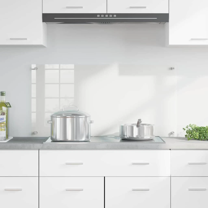vidaXL Virtuves aizsargpanelis Caurspīdīgs 100 x 50 cm rūdīts stikls