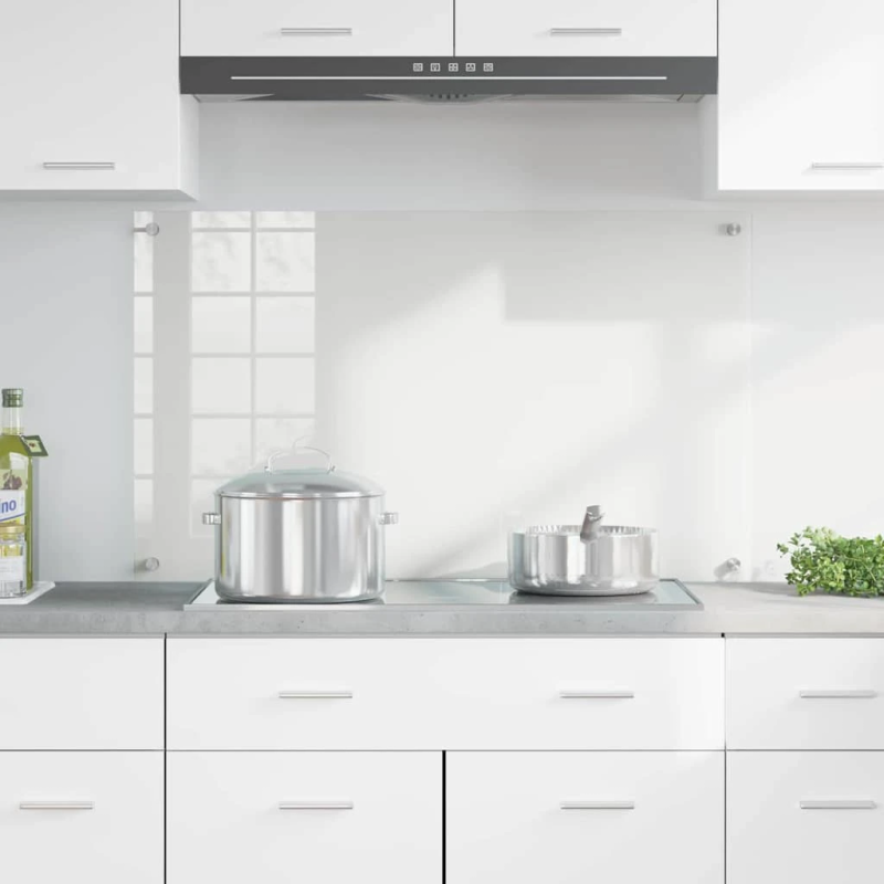 vidaXL Virtuves aizsargpanelis Caurspīdīgs 100 x 60 cm rūdīts stikls