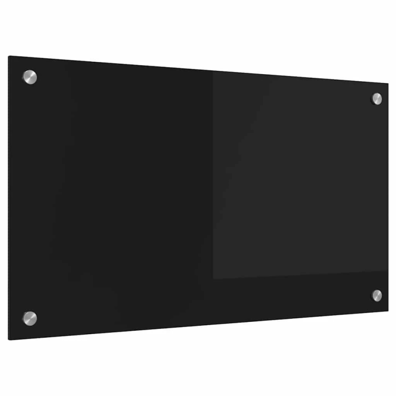 vidaXL Virtuves aizsargpanelis Melna 70 x 40 cm rūdīts stikls