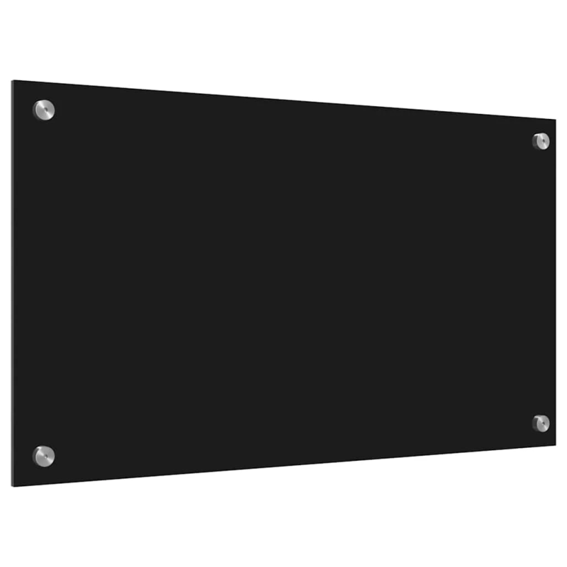 vidaXL Virtuves aizsargpanelis Melna 70 x 40 cm rūdīts stikls