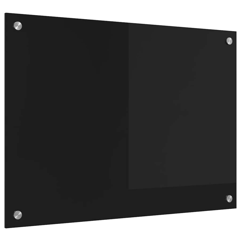 vidaXL Virtuves aizsargpanelis Melna 70 x 50 cm rūdīts stikls