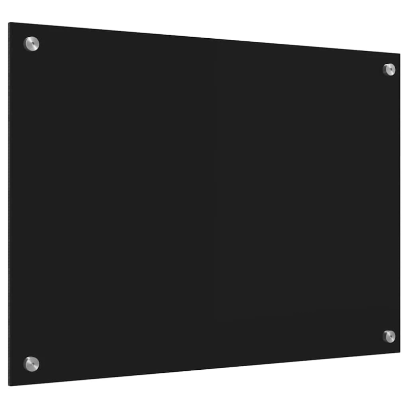 vidaXL Virtuves aizsargpanelis Melna 70 x 50 cm rūdīts stikls