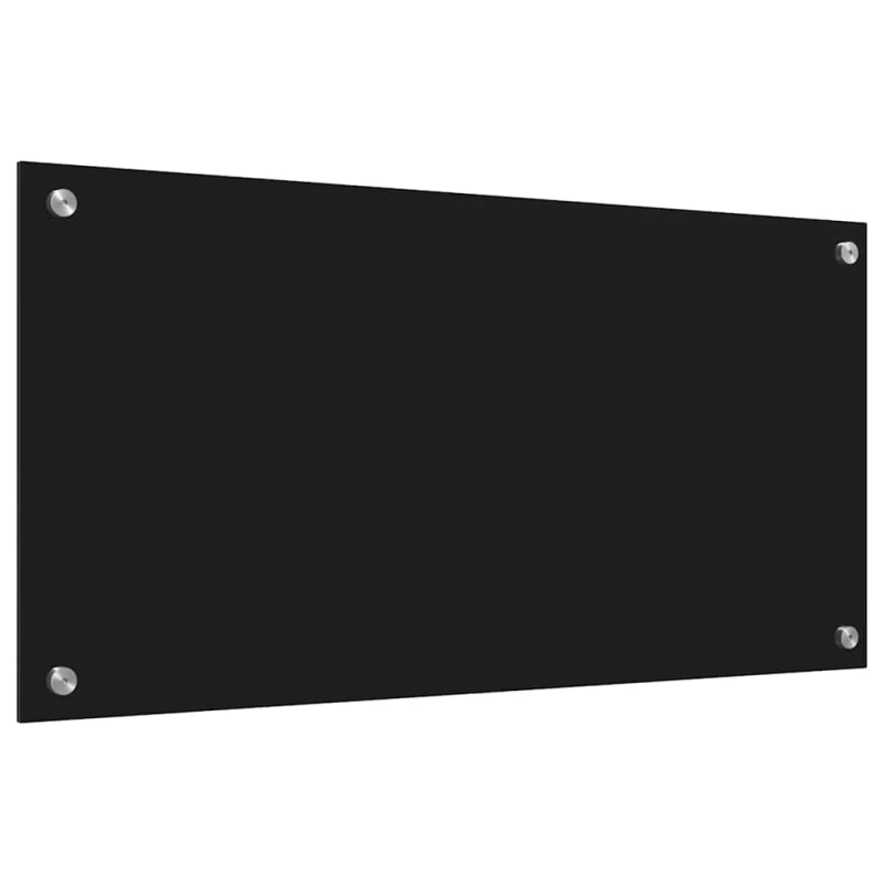 vidaXL Virtuves aizsargpanelis Melna 80 x 40 cm rūdīts stikls