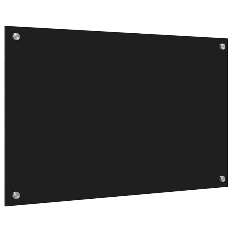 vidaXL Virtuves aizsargpanelis Melna 80 x 50 cm rūdīts stikls