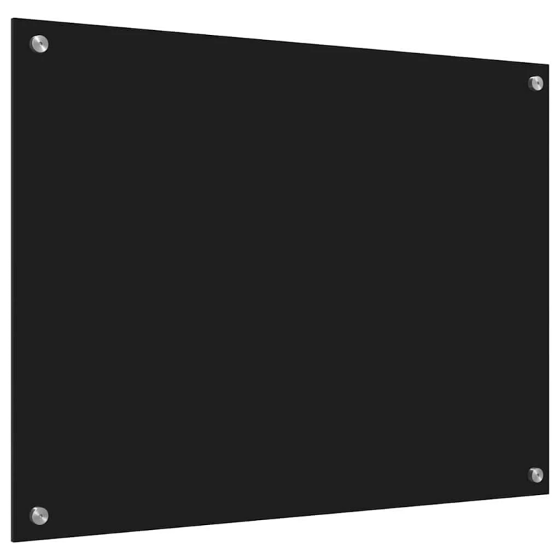 vidaXL Virtuves aizsargpanelis Melna 80 x 60 cm rūdīts stikls