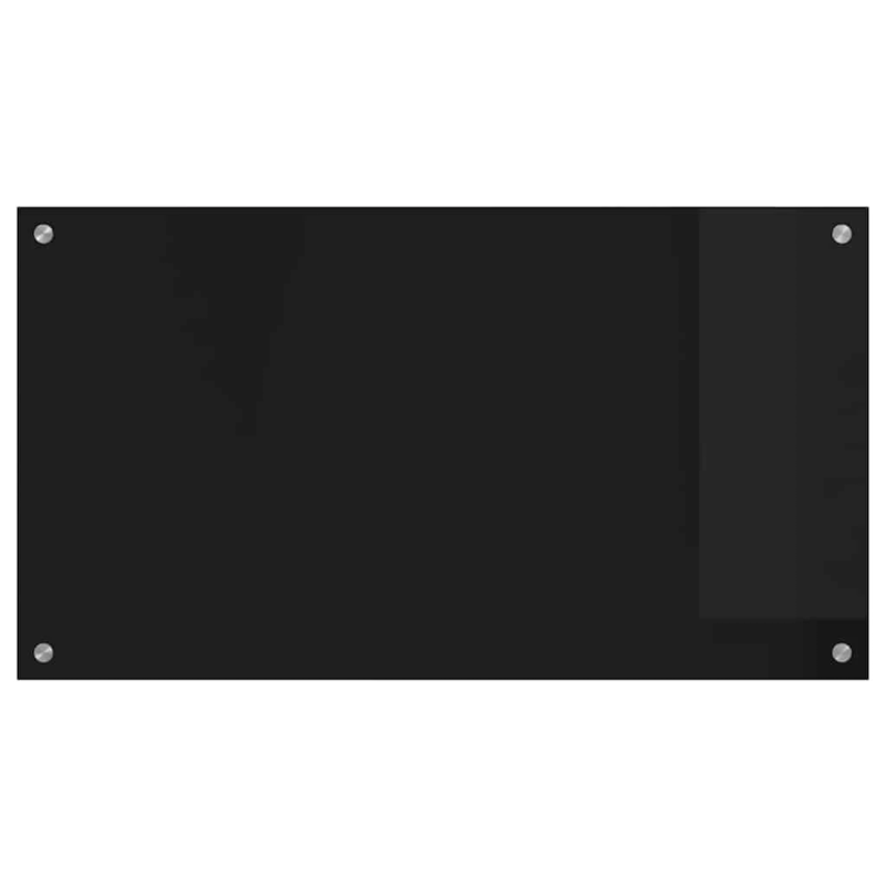 vidaXL Virtuves aizsargpanelis Melna 90 x 50 cm rūdīts stikls