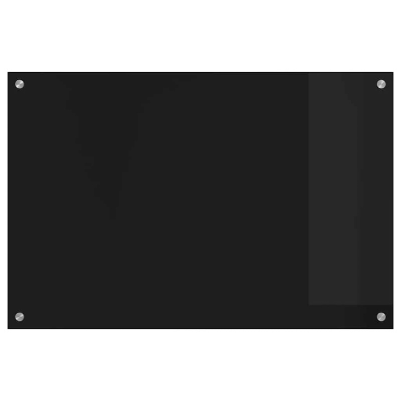 vidaXL Virtuves aizsargpanelis Melna 90 x 60 cm rūdīts stikls