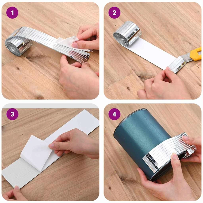 vidaXL Spoguļu mozaīkas flīze 3 pcs Sudraba 100 x 4 cm Stikls