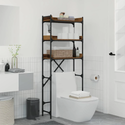 vidaXL Veļas mašīnas plaukts ar plauktu Vecs koks 67 x 25 x 163 cm