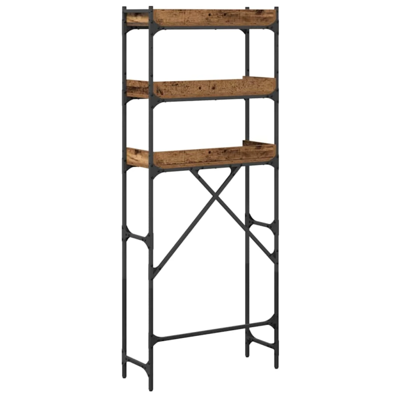 vidaXL Veļas mašīnas plaukts ar plauktu Vecs koks 67 x 25 x 163 cm