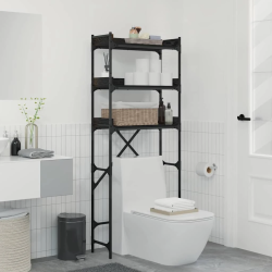 vidaXL Veļas mašīnas plaukts ar plauktu Melnais 0aks 67 x 25 x 163 cm