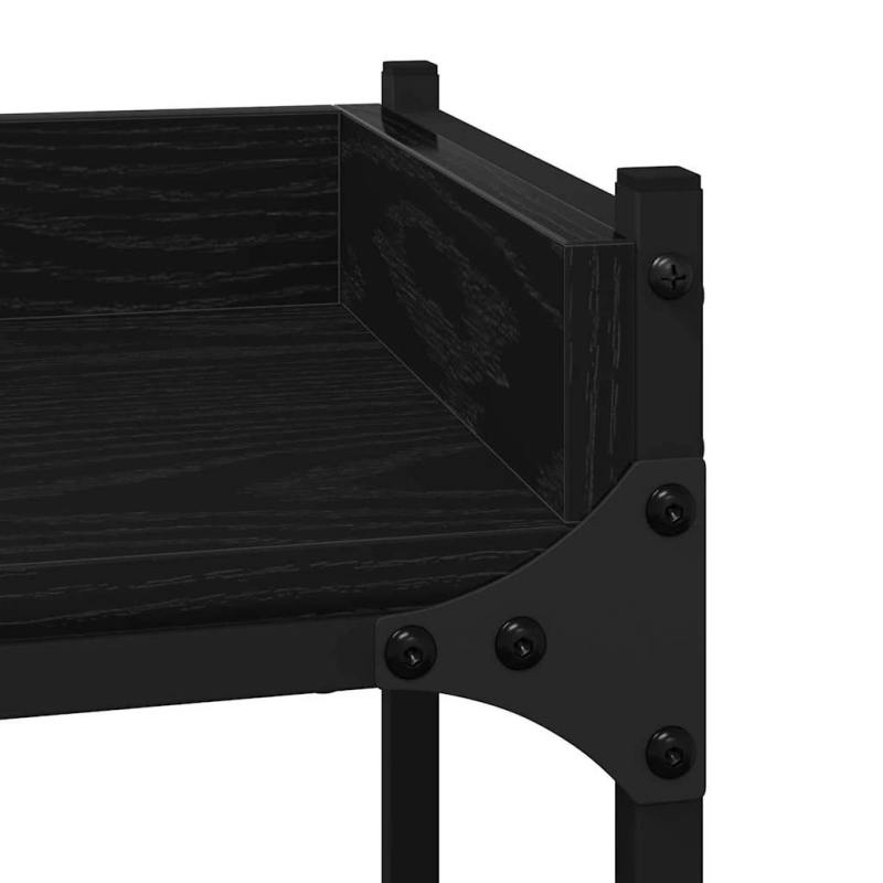 vidaXL Veļas mašīnas plaukts ar plauktu Melnais 0aks 67 x 25 x 163 cm