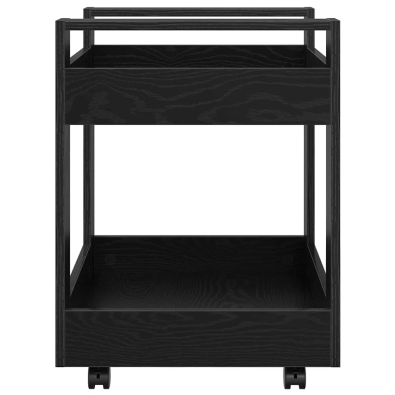 vidaXL Galda rati Melns ozolkoks 60 x 45 x 60 cm Inženierijas koks