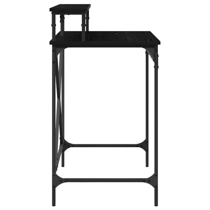 vidaXL Galds Melns ozolkoks 80 x 50 x 90 cm Inženierijas koks