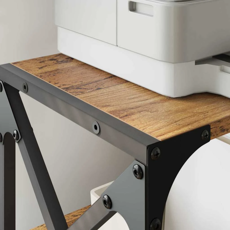 vidaXL Printera statīvs Vecs koks 44 x 26 x 31.5 cm Inženierijas koks