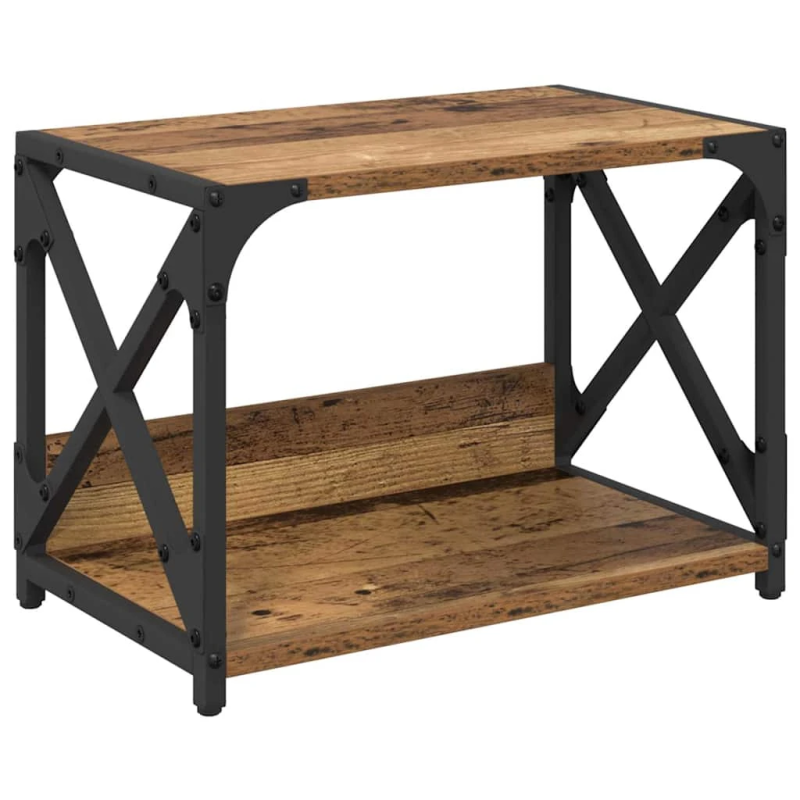 vidaXL Printera statīvs Vecs koks 44 x 26 x 31.5 cm Inženierijas koks