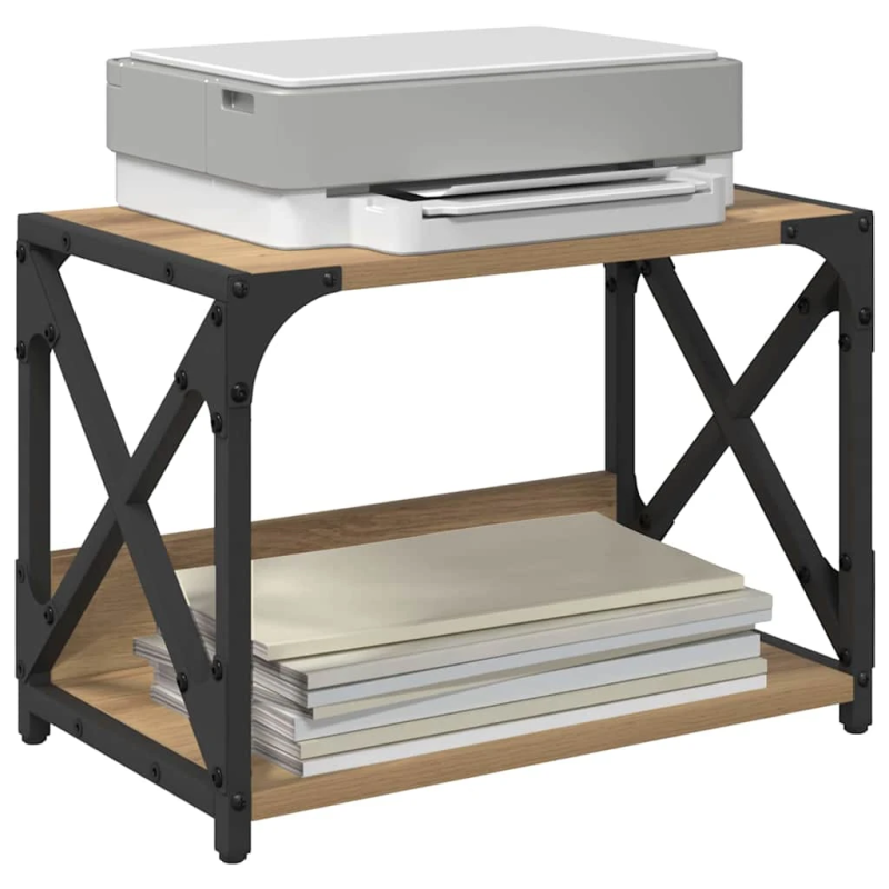 vidaXL Printera statīvs Artisānā ozols 44 x 26 x 31.5 cm