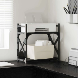 vidaXL Printera statīvs Melns ozolkoks 40 x 20 x 40 cm