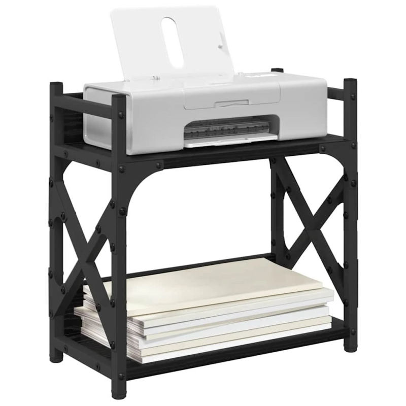 vidaXL Printera statīvs Melns ozolkoks 40 x 20 x 40 cm