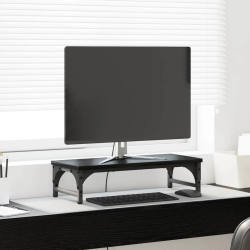 vidaXL Monitoru statīvs Melns ozolkoks 55 x 23 x 14 cm