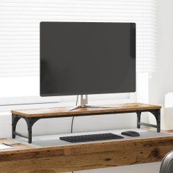 vidaXL Monitoru statīvs Vecs koks 85 x 23 x 15,5 cm Inženierijas koks