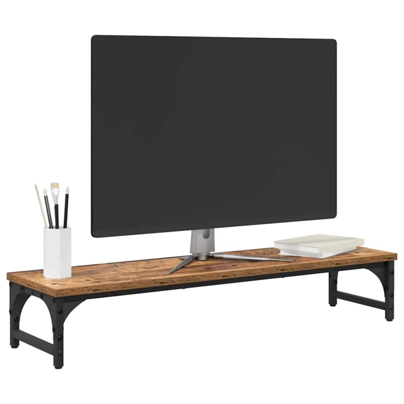vidaXL Monitoru statīvs Vecs koks 85 x 23 x 15,5 cm Inženierijas koks