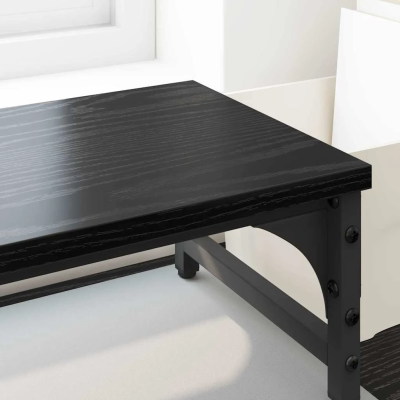 vidaXL Monitoru statīvs Melns ozolkoks 105 x 23 x 15,5 cm