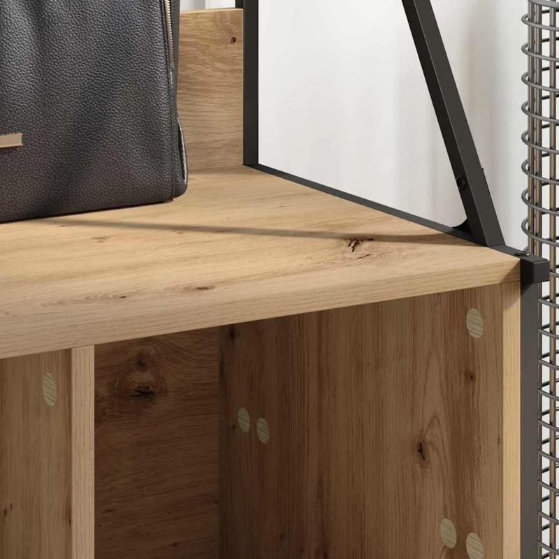 vidaXL Apģērba statīvs ar plauktu Artisānā ozols 100 x 41 x 184 cm