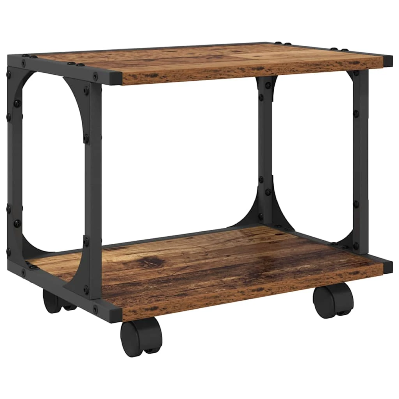 vidaXL Printera statīvs Vecs koks 41 x 28 x 33.5 cm Inženierijas koks