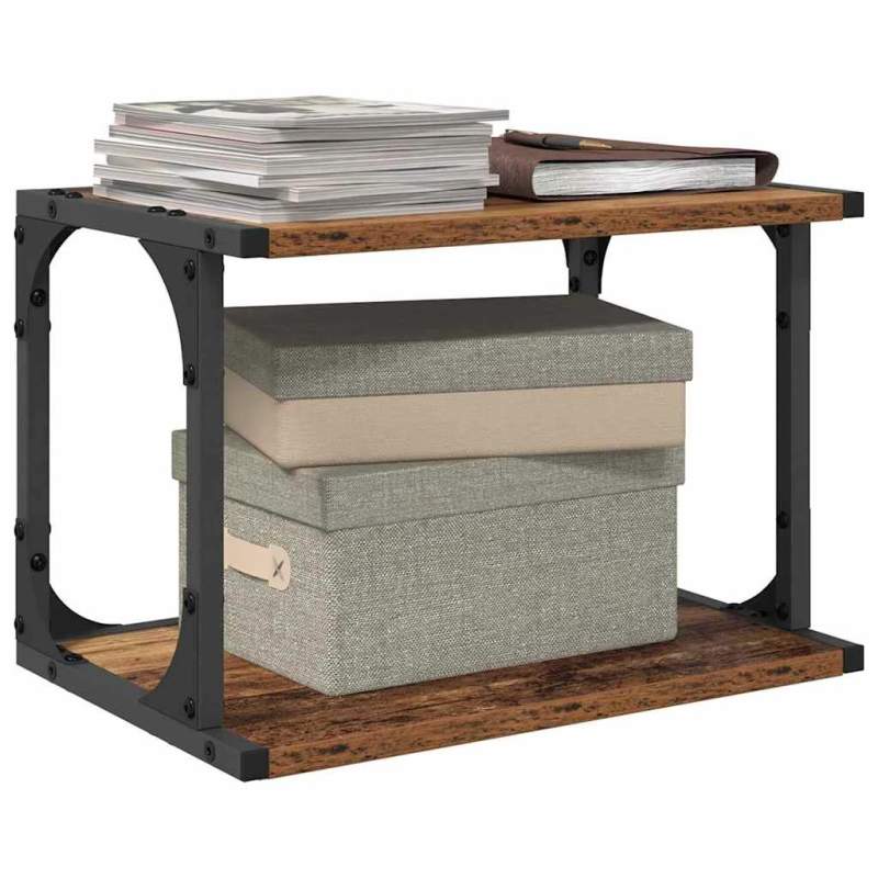 vidaXL Printera statīvs Vecs koks 41 x 28 x 33.5 cm Inženierijas koks