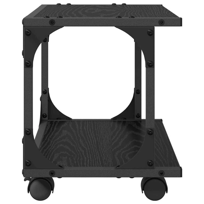 vidaXL Printera statīvs Melns ozolkoks 41 x 28 x 33.5 cm