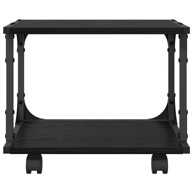 vidaXL Printera statīvs Melns ozolkoks 41 x 28 x 33.5 cm