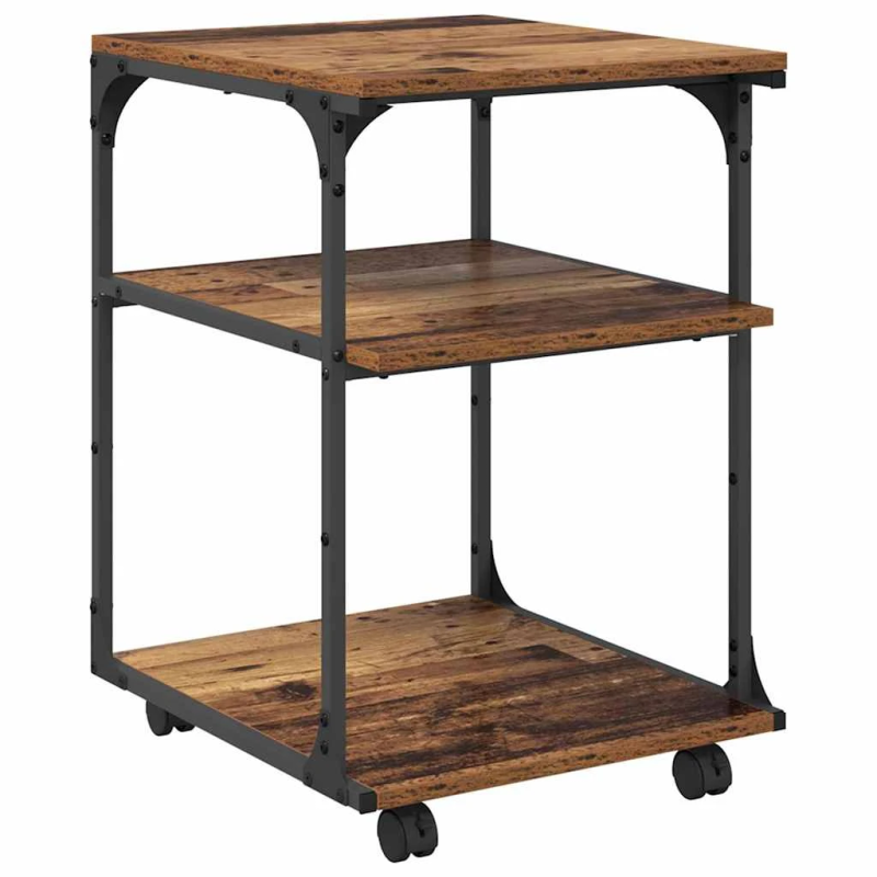 vidaXL Printera statīvs Vecs koks 43 x 48 x 64 cm Inženierijas koks