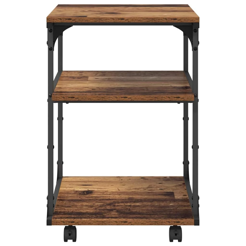 vidaXL Printera statīvs Vecs koks 43 x 48 x 64 cm Inženierijas koks