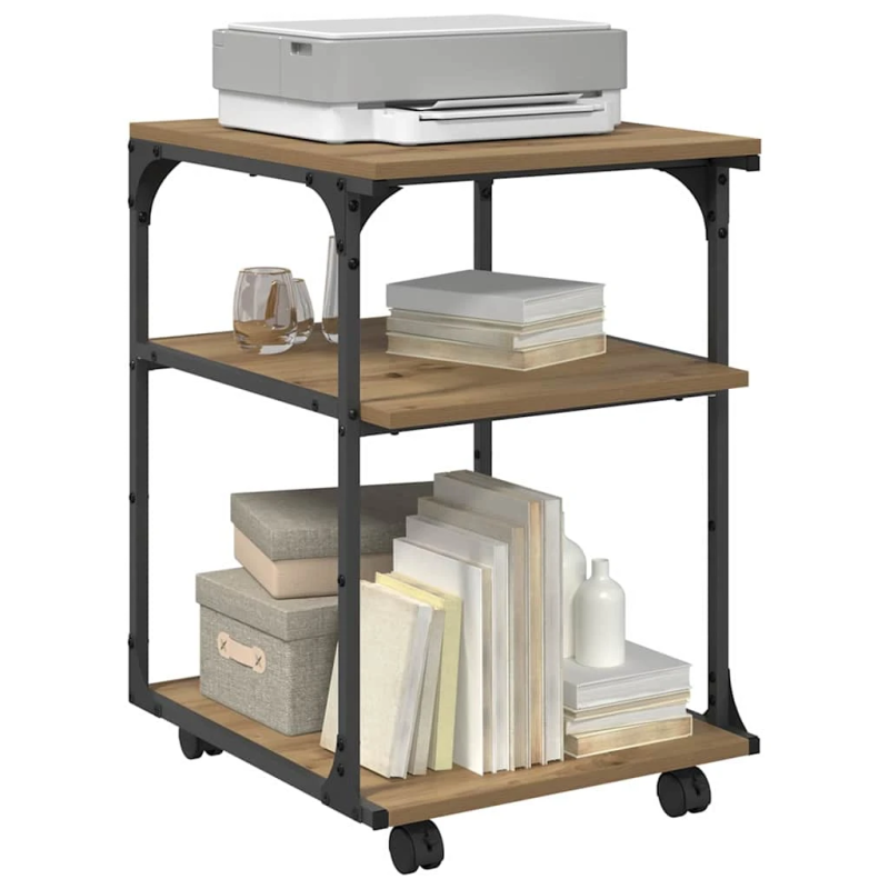 vidaXL Printera statīvs Artisānā ozols 43 x 48 x 64 cm