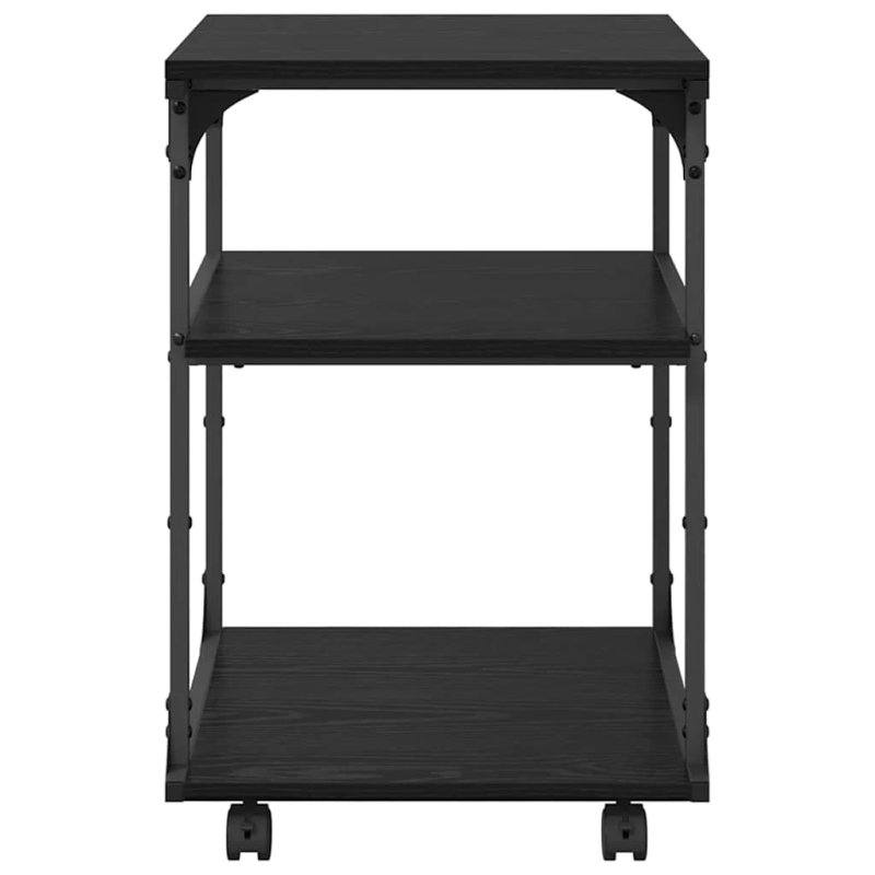 vidaXL Printera statīvs Melns ozolkoks 43 x 48 x 64 cm